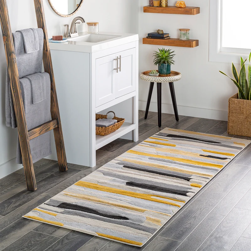 Tapis de Couloir Scandinave Moderne Multicolore/Gris Houston