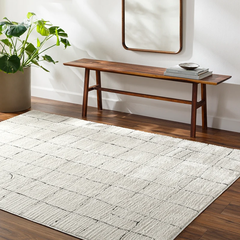 Tapis Scandinave Moderne Ivoire/Gris Inchon