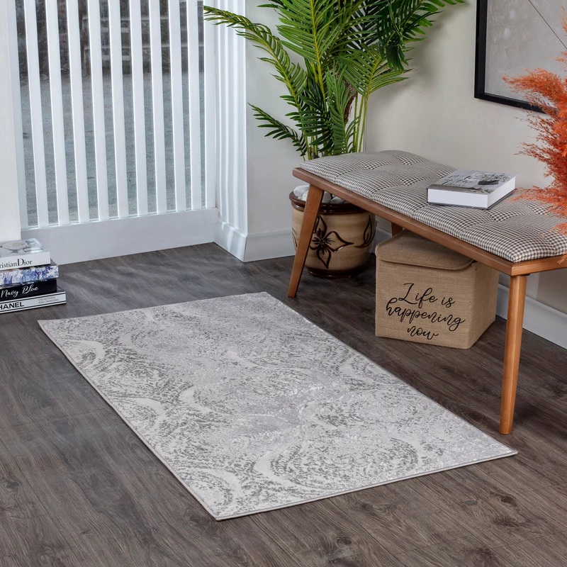 Tapis Vintage Oriental Blanc/Gris Muncie