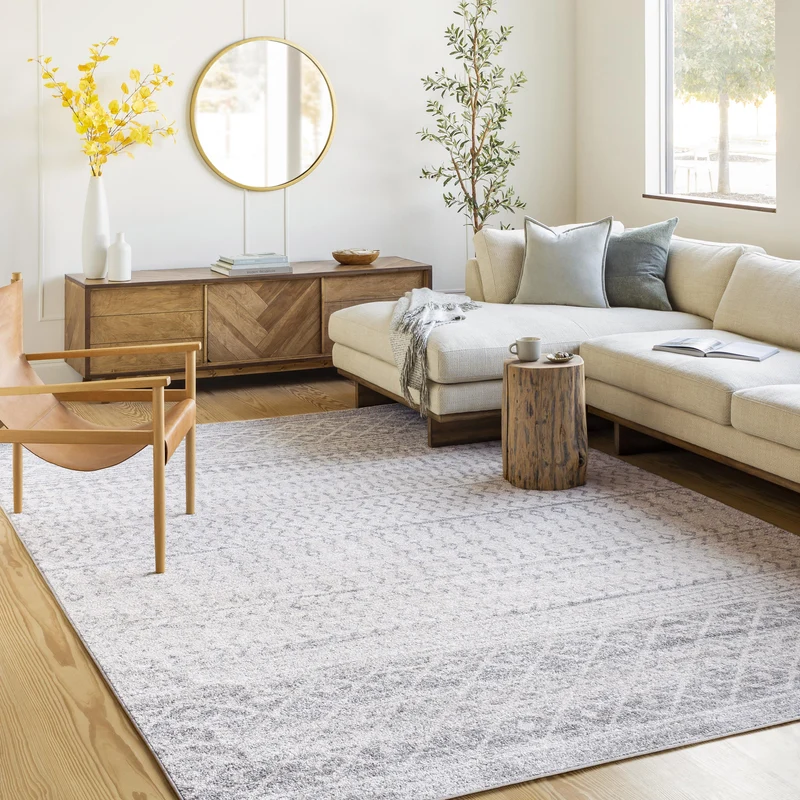 Tapis Scandinave Bohème Gris/Blanc Nice
