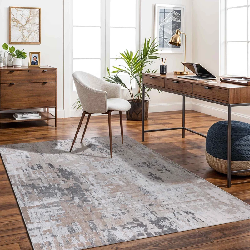 Tapis Abstrait Moderne Gris/Beige Noida