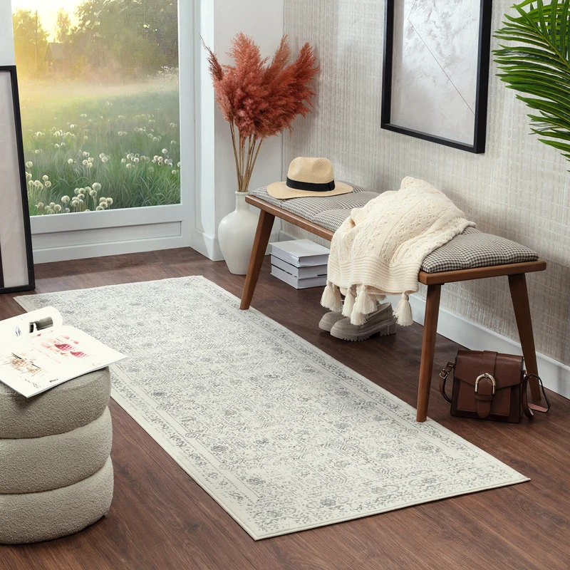 Tapis Vintage Oriental Ivoire/Gris Ottawa