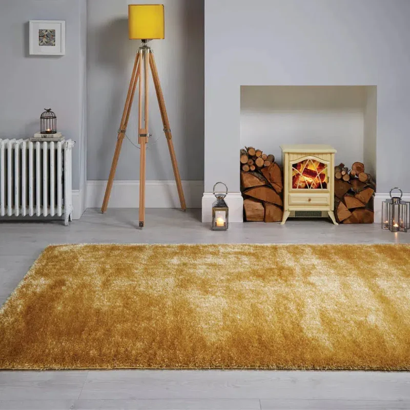 Tapis shaggy jaune 80x150cm