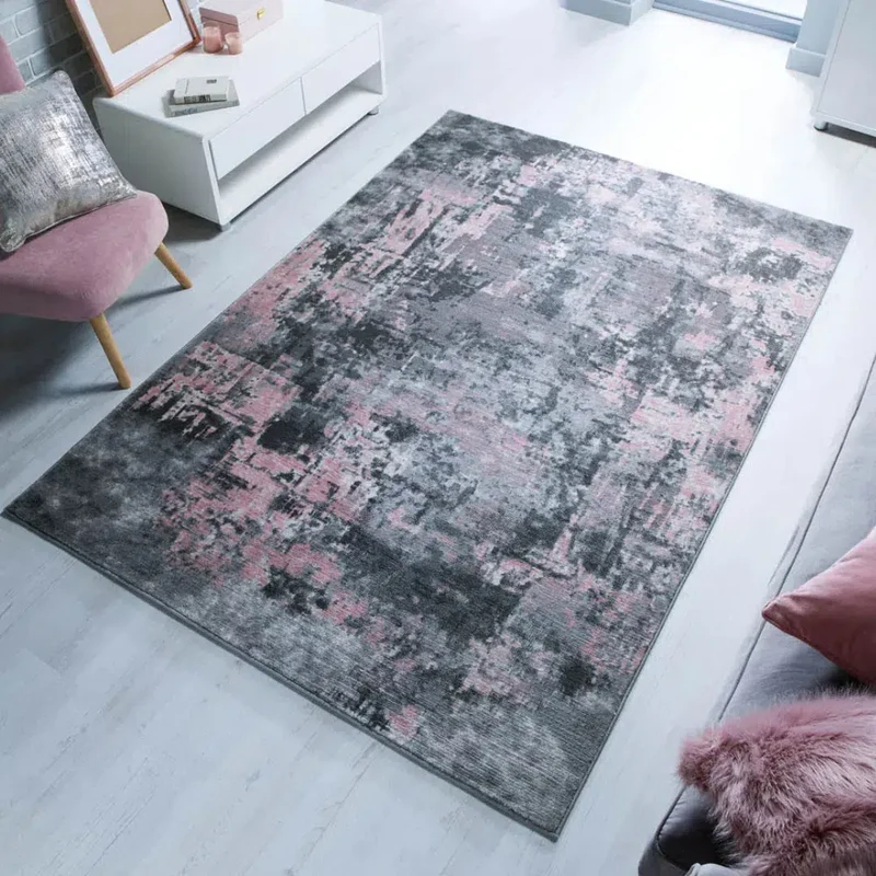 Tapis vintage Wonderlust Gris et Rose