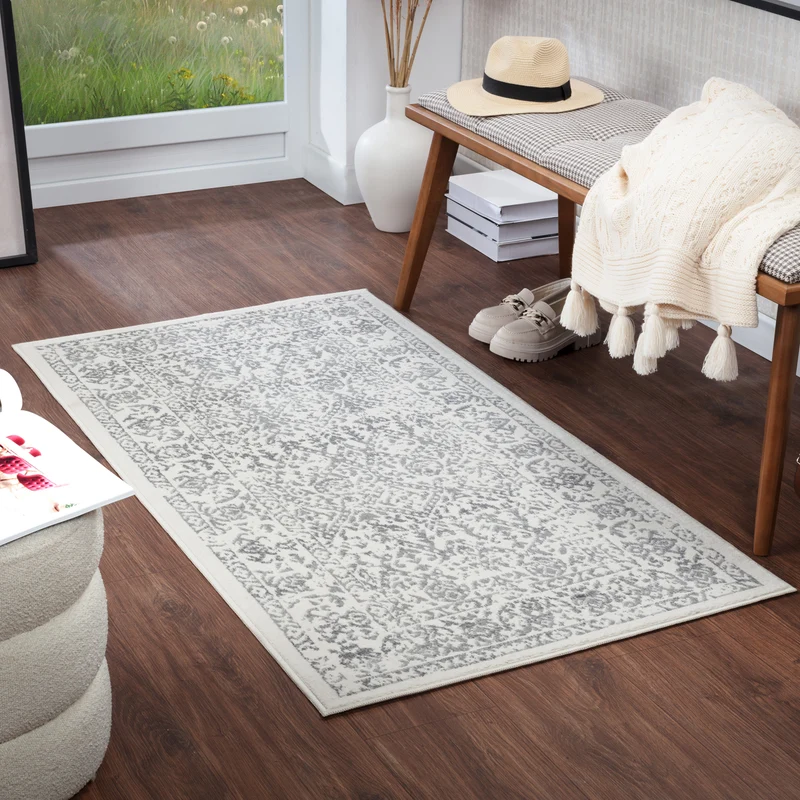 Tapis Vintage Oriental Blanc/Gris Ejura