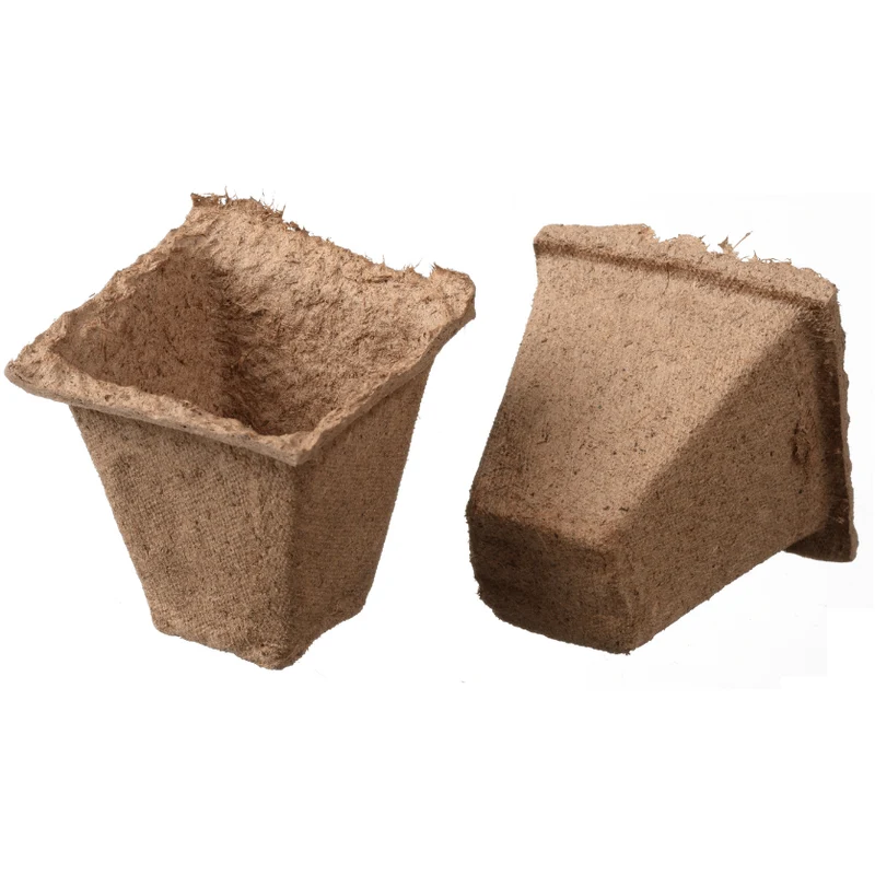 Pots biodégradable sans tourbe - Godet de forme carre - 6 X 6 X 6CM