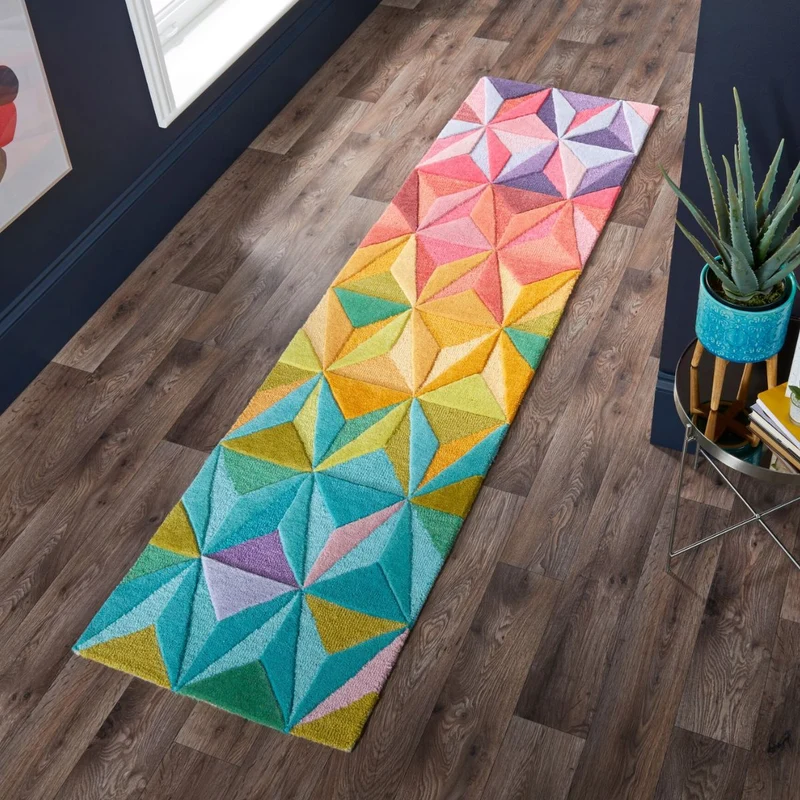 Tapis de couloir en laine Multicolore 60x230cm