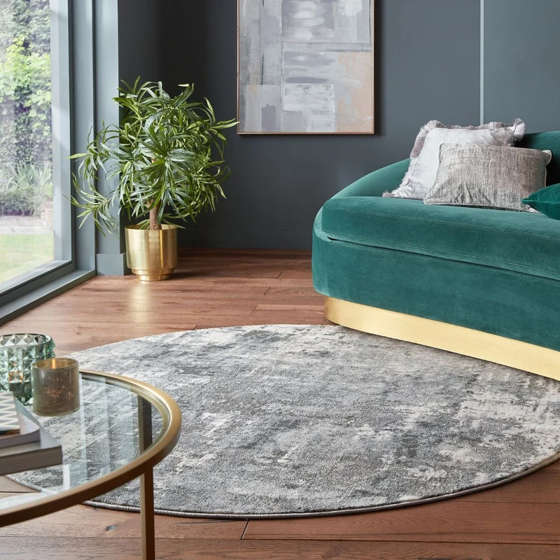 Tapis rond vintage Gris 160x160cm