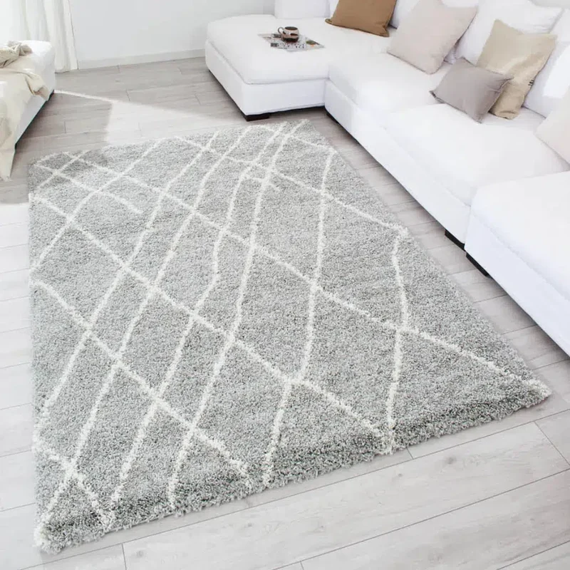 Tapis shaggy style Berbère ALBI Gris