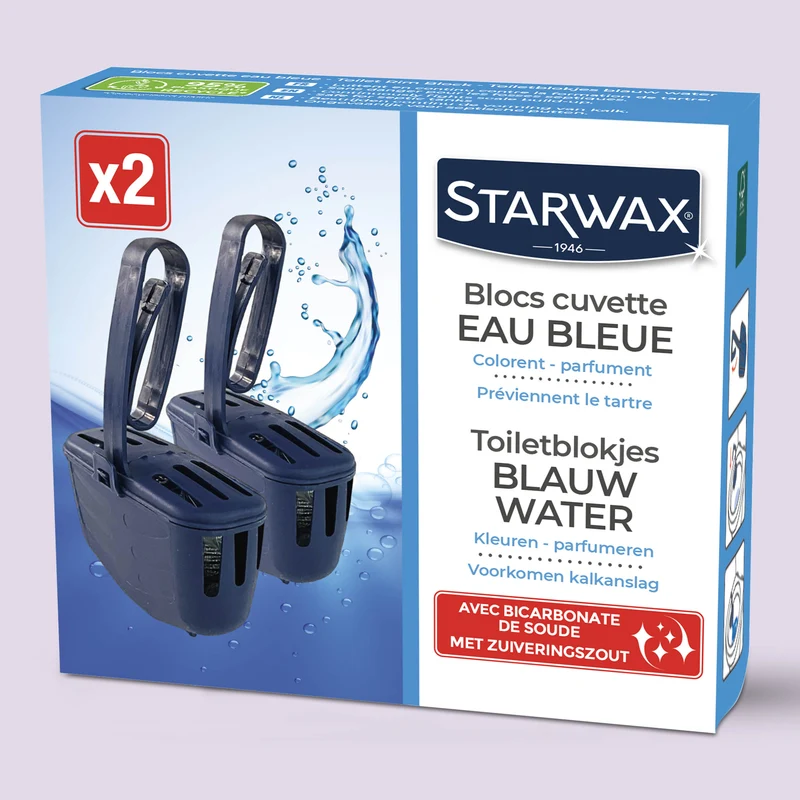 Blocs cuvette eau bleue pour WC