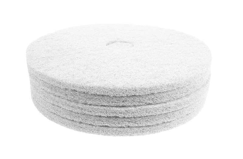 Tampons pour polisseuse à plancher - super polissant - pour vaporiser/polir - 19" (48,2 cm) - blanc - boîte de 5 - Norton