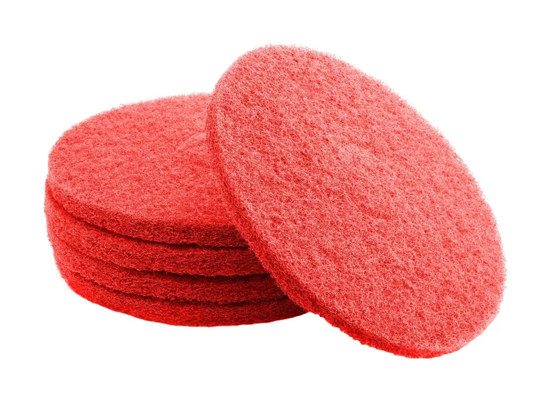 Tampons pour polisseuse à plancher - pour lustrer et vaporiser/polir - 13" (33 cm) - rouge - boîte de 5 - Norton