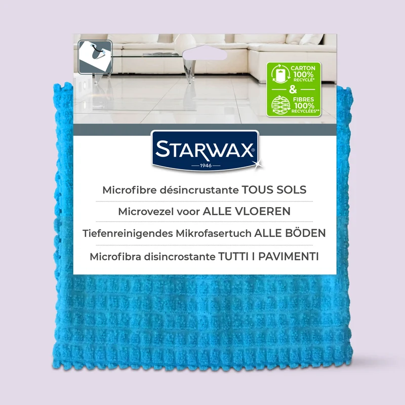 Serpillière microfibre désincrustante pour sols intérieurs