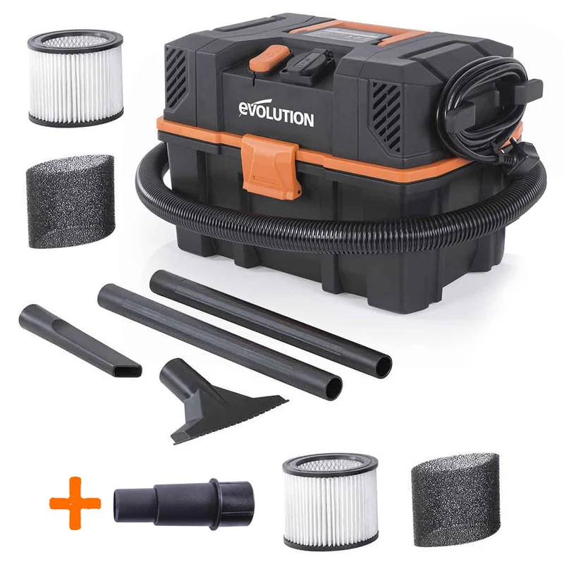 Pack Evolution : Aspirateur 15L R15VAC pour déchets secs et humides avec filtres supplémentaires et adaptateur