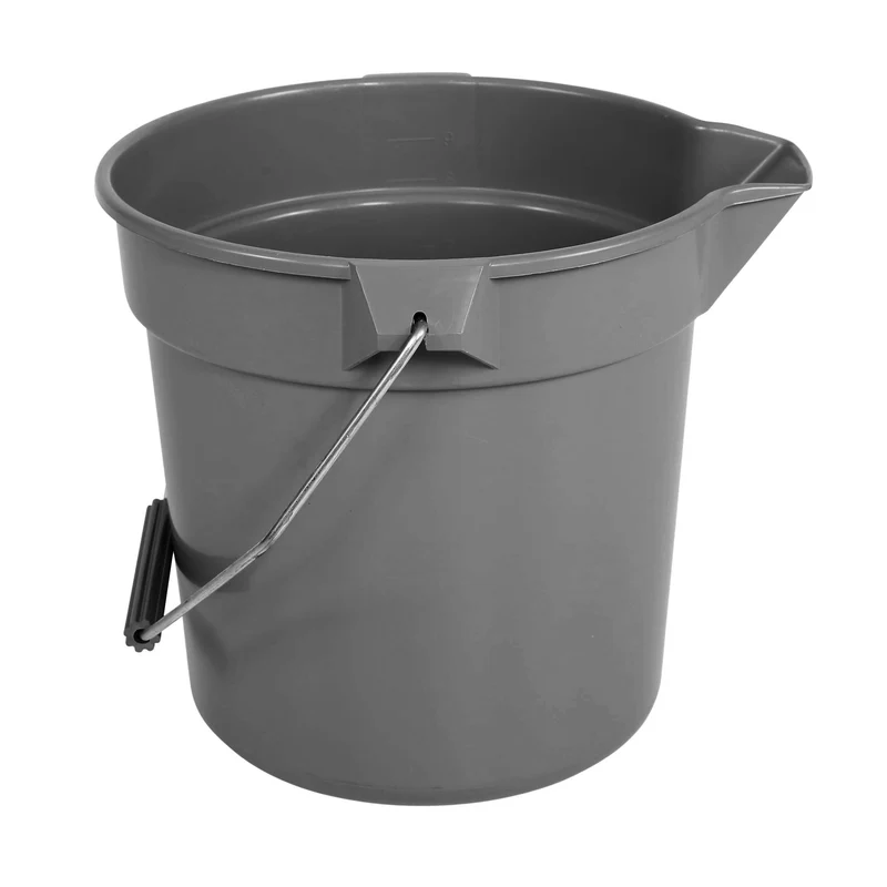Seau en plastique avec anse - 2,4 gal (11 L) - Gris