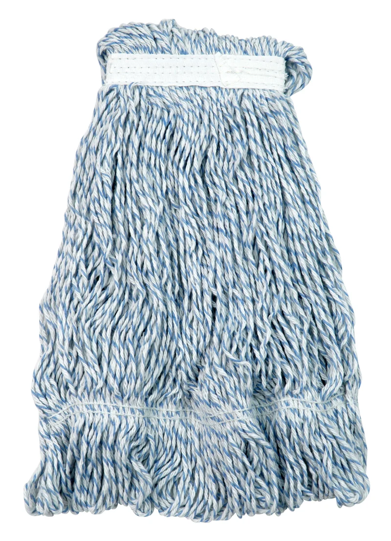 Tête de vadrouille / moppe pour cirer de rechange - à bandes étroites et brins fins - 650 g (24 oz) - blanc et bleu - Select FCIS24