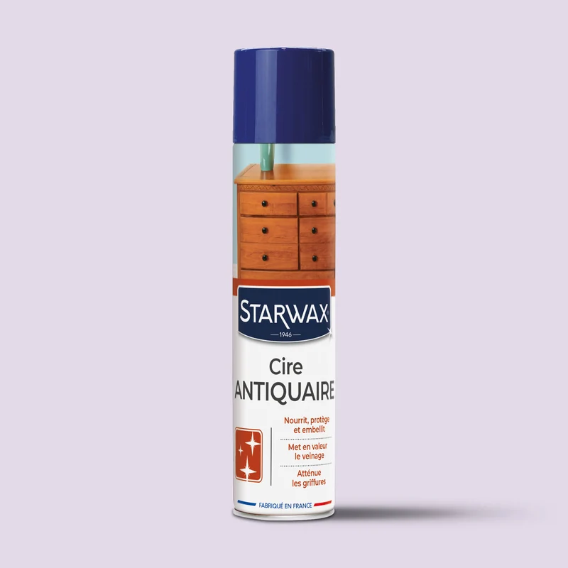Cire antiquaire aérosol pour bois cirés