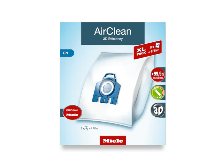 Sac AirClean 3D XL - Aspirateur chariot - Miele - Type GN - 8 sacs + 4 filtres
