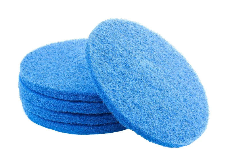 Tampons récurants 12'' - boîte de 5 - bleu - * commande spéciale