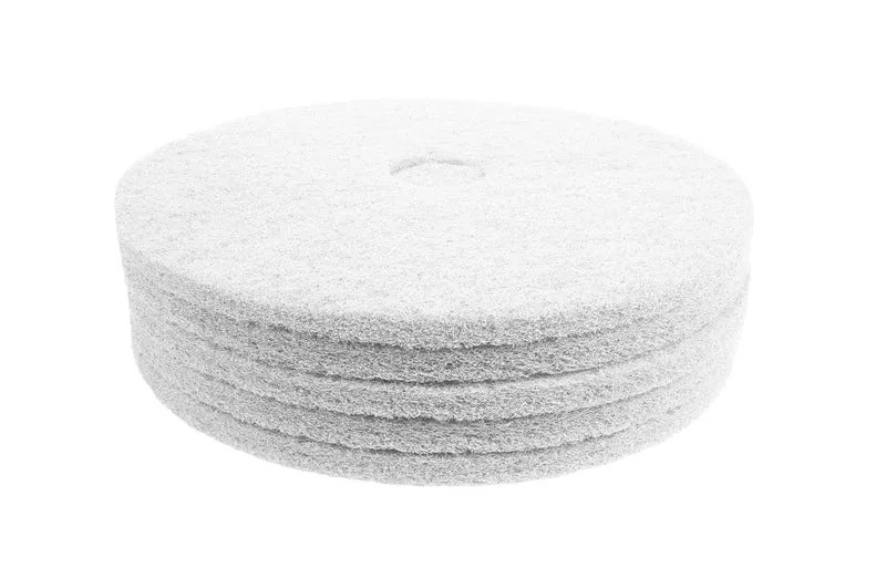 Tampons pour polisseuse à plancher - super polissant - pour vaporiser/polir - 18" (45,7 cm) - blanc - boîte de 5 - Norton