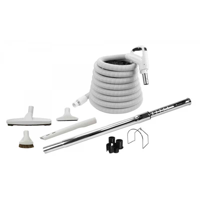 Ensemble pour aspirateur central - 30' à 50' - Gris ou Noir - Générique - Interrupteur