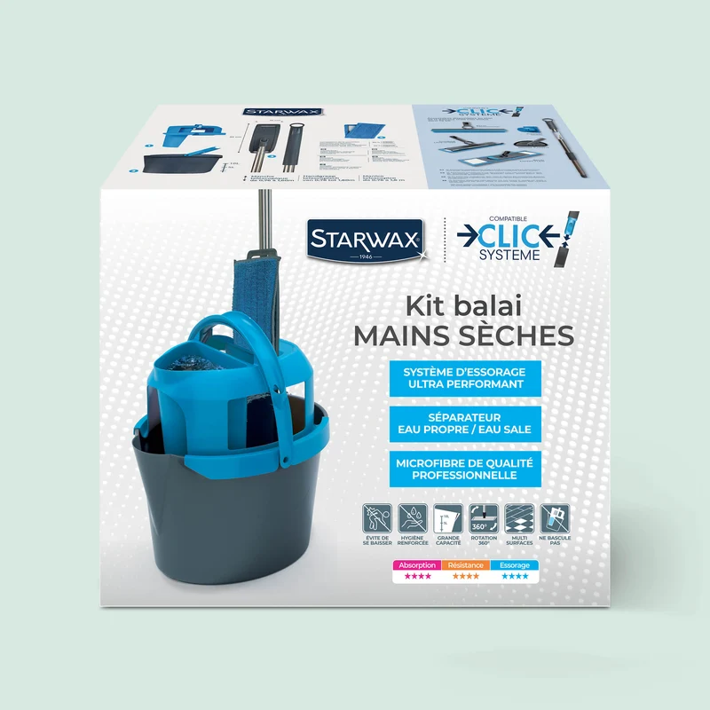Kit balai mains sèche Clic système