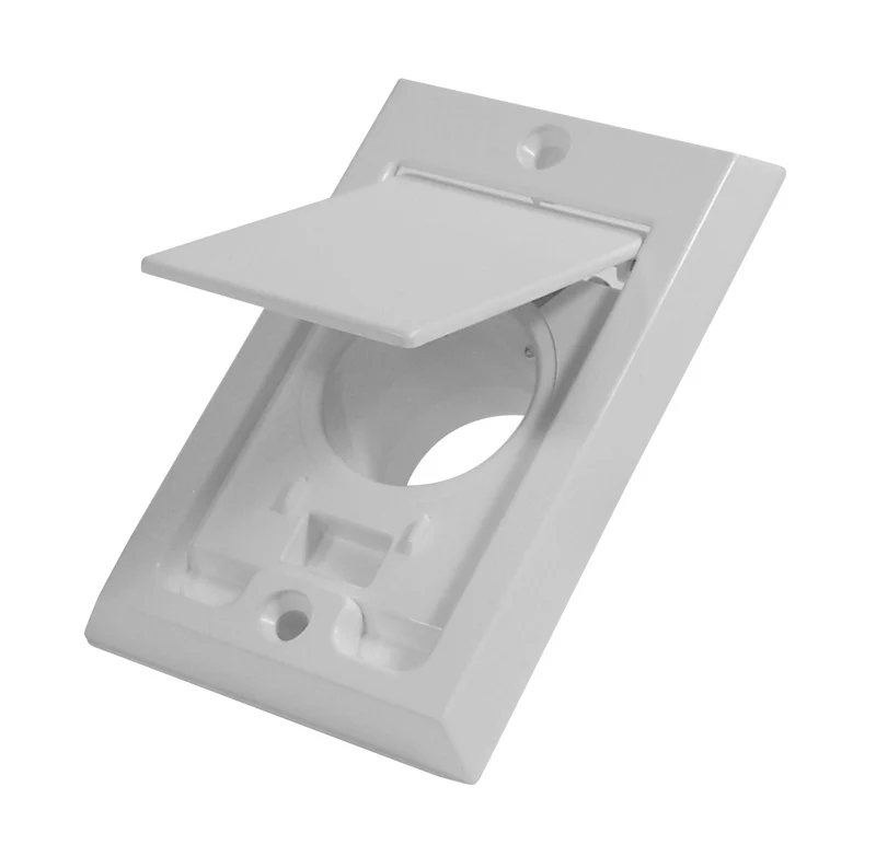Prise murale standard - porte carrée - pour installation aspirateur central - blanc - Hayden 791700W