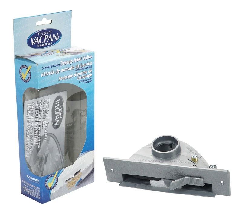 Valve d'admission de balayage pour aspirateur central (ramasse-miettes) - argent - Plastiflex VCPSLV01