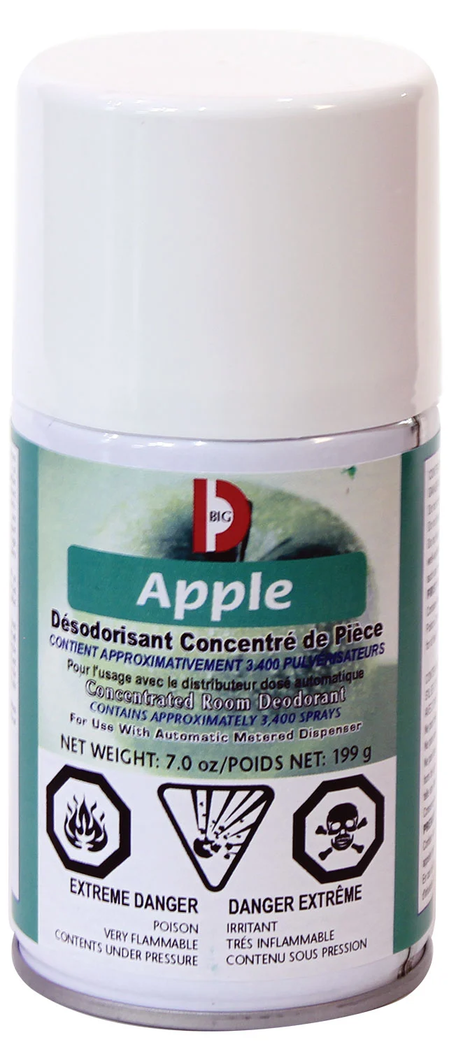 Désodorisant concentré en aérosol - dose mesurée - pomme - 3400 jets - 7 oz (199 g) Big D 467