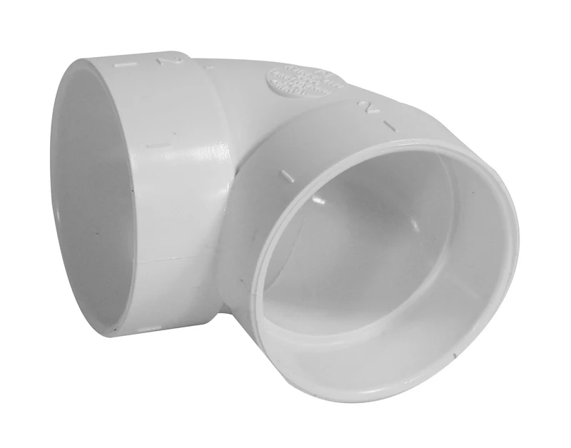Coude 90° court - raccord en "L" - pour installation aspirateur central - blanc - Hayden 765506W