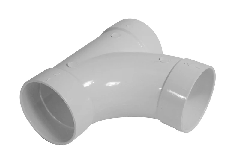 Coude 90° - raccord en "T" - pour installation aspirateur central - blanc - Plastiflex SV8048