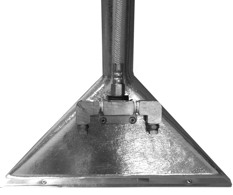 Manchon-pulvérisateur pour extraction des tapis avec tête de succion en aluminium de de 12" - 2 jets