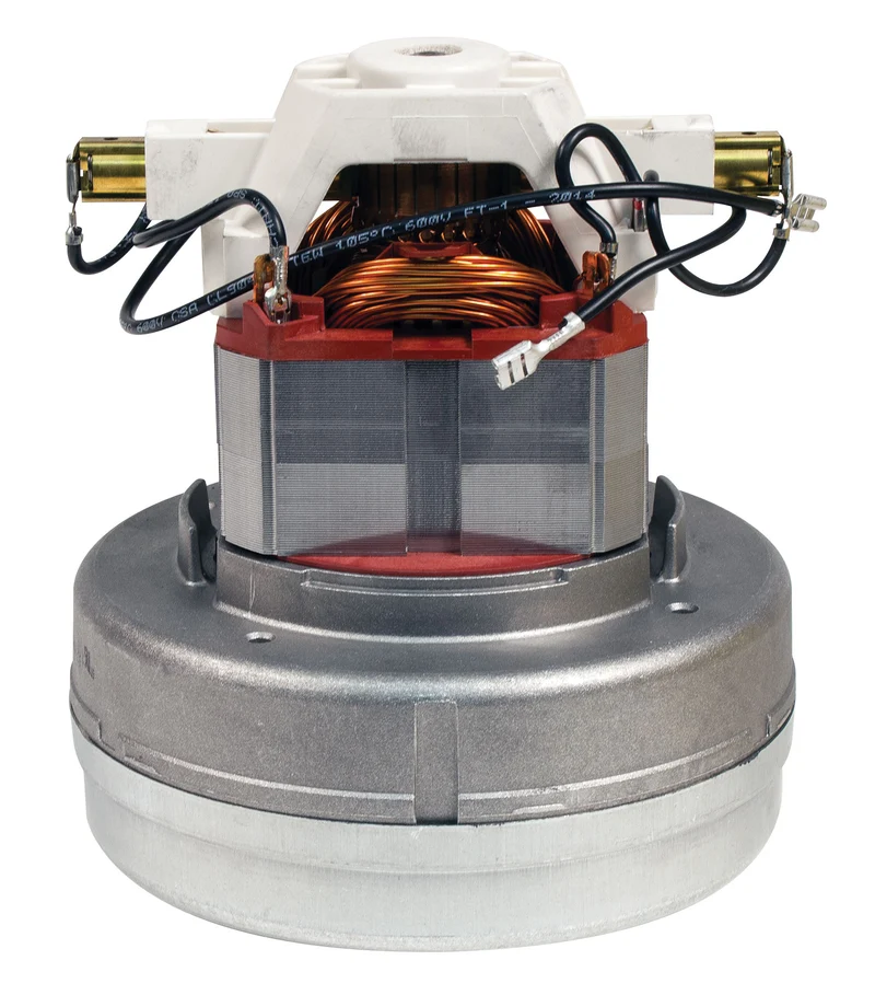 Moteur pour aspirateur "Thru-Flow" - dia 5,7" - 2 ventilateurs - 120 V - 15 A - 1400 W - 560 watts-air - levée d'eau 118" - CFM (pi3/min) 144" - Domel 496.3.720
