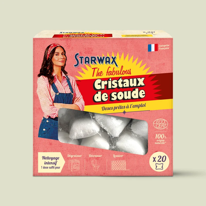 Cristaux de soude en doses prêtes à l'emploi