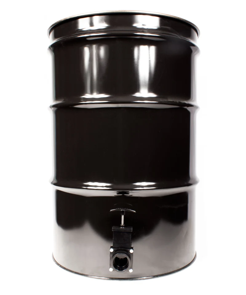 BARIL 45 GAL AVEC DRAIN - JOHNNY VAC - NOIR