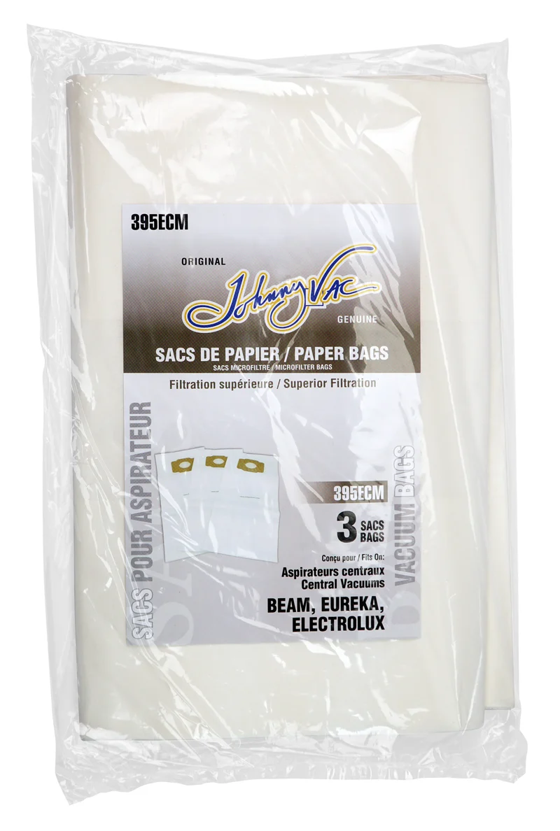 Sac microfiltre pour aspirateur central Beam, Eureka, Electrolux, Kenmore et Future Vac - paquet de 3 sacs - Envirocare 4462JV