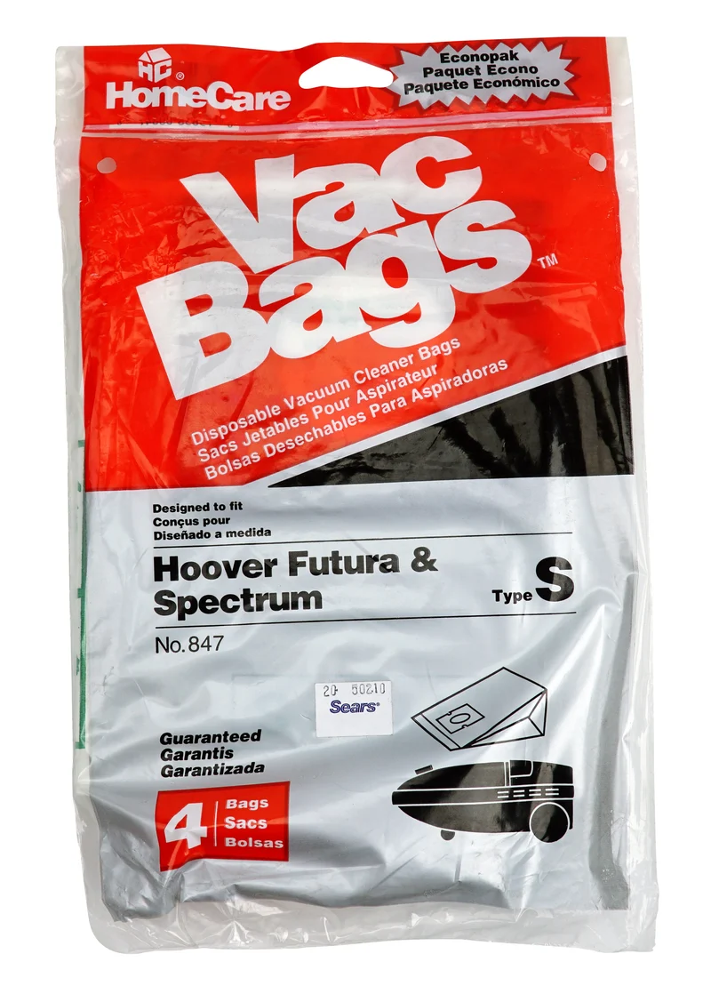 Sacs d'aspirateur Hoover en papier - 847 - Type S - Futura et Spectrum - 4 sacs
