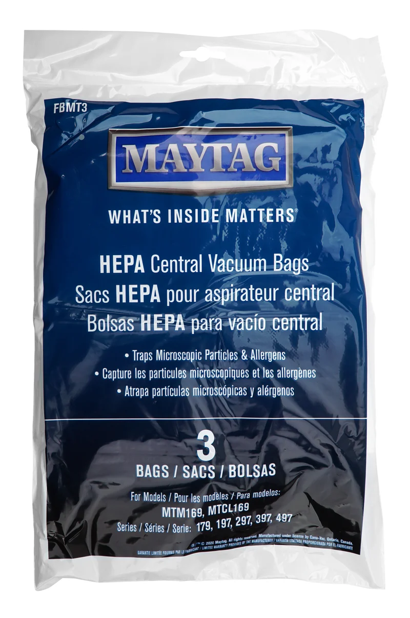 Sacs microfiltre HEPA pour aspirateur central Maytag® - paquet de 3 sacs - Maytag FBMT3