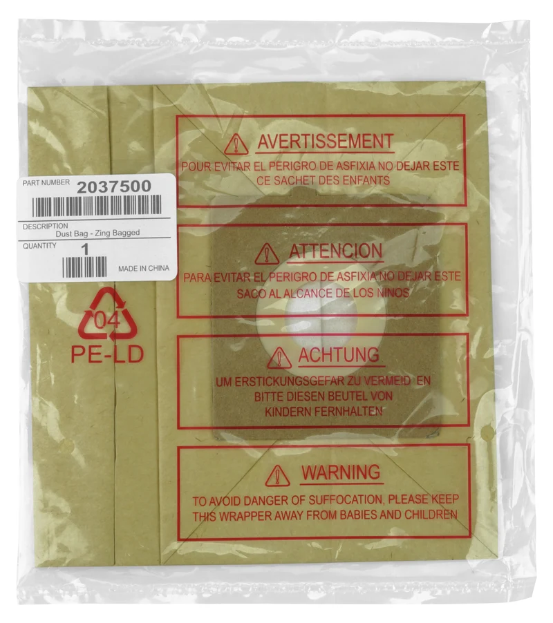 Sac en papier pour aspirateur Bissell 22Q3 - 203-7500 - Original - 1 sac