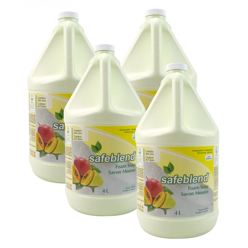 Savon mousse pour les mains et le corps - mangue papaye - 4 L (1,06 gal) - Safeblend HFMP G04 - boîte de 4
