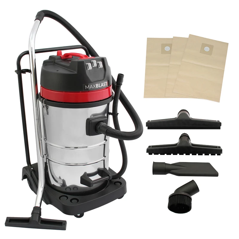 MAXBLAST Lot de Aspirateur Industriel 80 L, 4 Accessoires & 3 Sacs