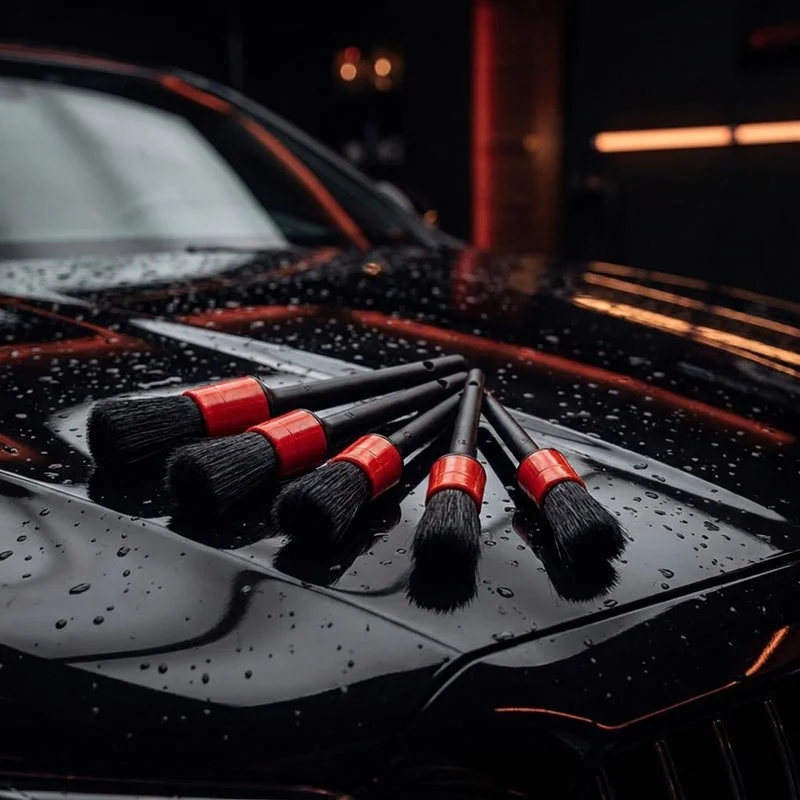 Pinceau de detailing auto – aérateurs, contours & recoins sans rayure