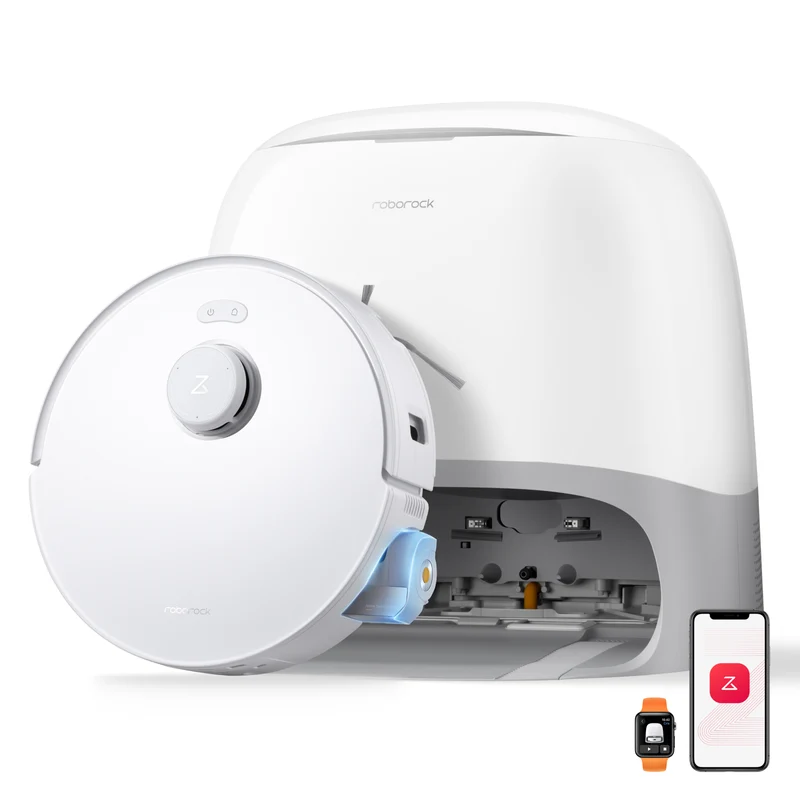 Roborock Qrevo Curv 2 Flow Aspirateur robot avec serpillière à rouleau et station d'accueil multifonctionnelle